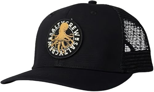 Salty Crew Herren Tentakel Retro Trucker Hut - Unisex Verstellbare Mütze für Erwachsene - Premium Baumwolle, Schwarz, Einheitsgröße