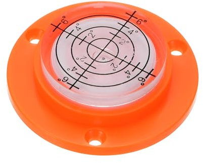 sourcing map High Precision Horizontal Bubble Level 49x12mm Round Bull's-Eye Level Measuring Layout Tools for RV TV Picture Frame Hanging Tool Leveler, Orange