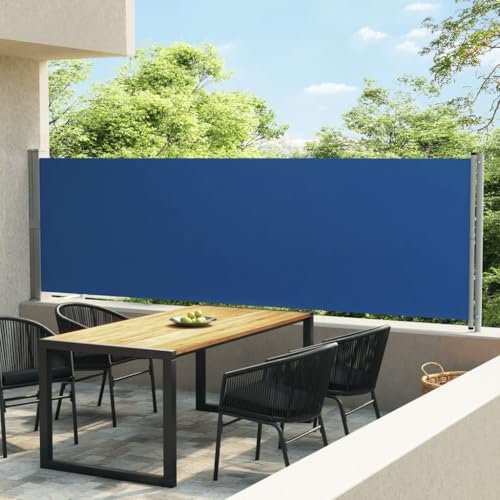 Home & Garden-Patio Seitenmarkise ausziehbar 140x600 cm blau Möbel Wahl