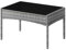 STEELSØN Polyrattan Gartentisch Thalora, Beistelltisch mit Glasplatte für Balkon und Garten,Couchtisch, Loungtisch Rattan, grau-meliert/anthrazit, Maße 71x41x39 cm