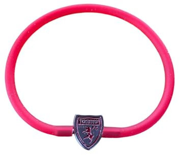 Braccialetto Bracciale in Silicone Rosso Bambino/Adulto con Piastrina in Metallo Logo per Torino Fc Toro Granata Prodotto Ufficiale