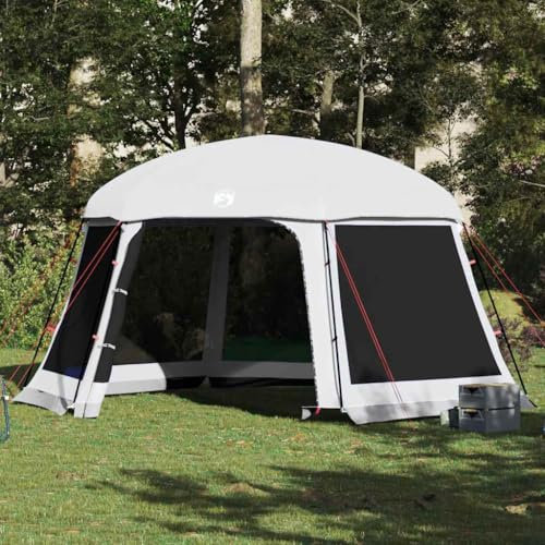 Gecheer Poolzelt, wasserdichtes Zelt mit abnehmbarem Überzelt, Netzwänden, Grau, 512x458cm, für Swimmingpool, Garten, Picknick, Party, Outdoor-Aktivitäten