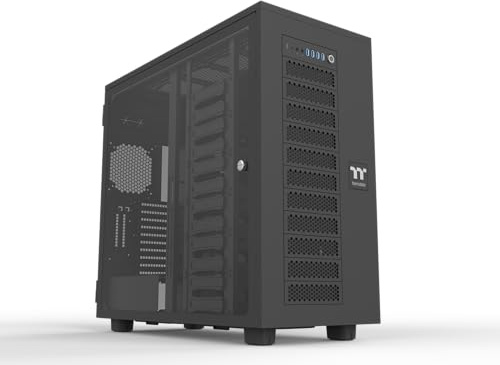 Thermaltake AX700 TG Black | Super Tower PC-Gehäuse | Workstation Server KI | 10 Erweiterungsslots | Radiator bis 560 mm | GPU bis 630 mm | USB C | Staubfilter