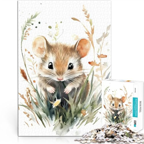 1000-teilige Puzzles für Erwachsene Pädagogisches Spielzeug zum Stressabbau Süße Maus im Gras Angebot als Geschenk für die ganze Familie38x26cm