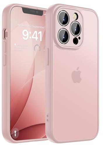 KPPIT für iPhone 12 Pro Hülle 6,1 Zoll, [Rundumschutz & Kameraschutz Handyhülle],Transluzente Matte Rückseite Schutzhülle Anti-Fingerabdruck Hülle für iPhone 12 Pro case (Rosa)