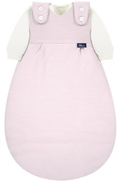 Alvi Baby-Mäxchen 3-teilig Baumwolle Baby Schlafsack Set, 2.5 TOG, Sommer- und Winterschlafsack, mitwachsendes Schlafsystem aus Baumwolle Streifen rosa - Pink
