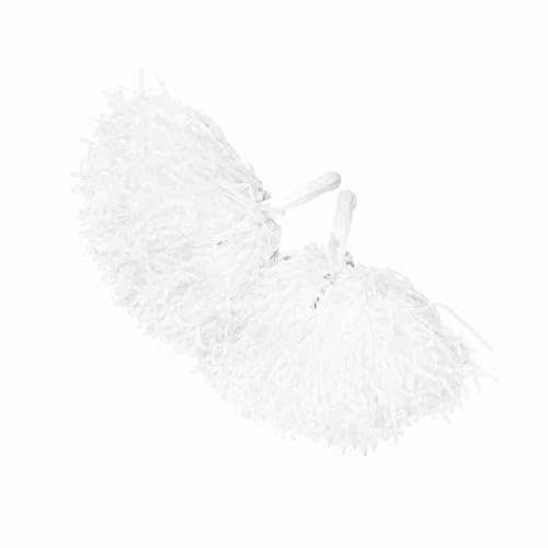 Chear Pompon Leggeri Colorati per Feste da Ballo e Coinvolgimento del Pubblico 8 Colori 2 Pezzi (White)