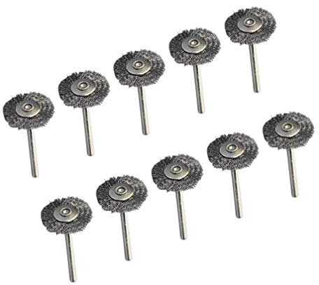 Lot de 10 Brosses Metallique pour Perceuse, Brosse Métallique de 25 Mm, Brosse en Acier pour Enlever La Rouille, La Corrosion, La Peinture, Brosse en Métal, Embout de Ponçage pour Perceusee
