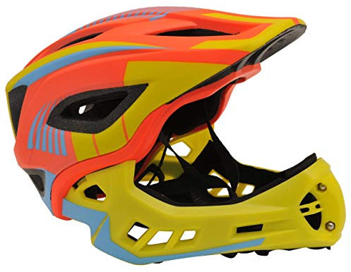 Kiddimoto Kinder Full Face Fahrradhelm - Abnehmbarer Kinnschutz Leichtgewicht für Kinder Sicherheit von Jungen und Mädchen im Alter von 2 bis 10 Jahren - Kleinkind Helme für MTB Fahrräder, Radfahren