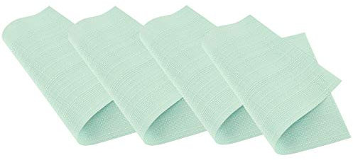 Venilia Tischset Platzset Tischwäsche Platzdeckchen für Esszimmer gewebt Mesh Mint Wellen-Muster Gewebe 4er Set Vinyl, lebensmittelecht, 4 Stk. 45 x 30 cm, 59019