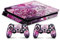 Design Aufkleber Skin Schutzfolie kompatibel mit Playstation 4 PS4 Slim + 2 Controller Skins Purple Circle