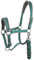 York Halfterset Halfter mit Strick Calipso Halfter & Strick gepolstert 5 Farben (Pony, grau/grün)