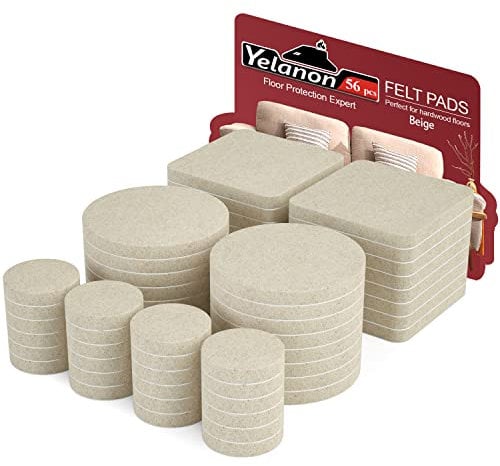 Yelanon Filzgleiter Selbstklebend - 56 Stück Für Stühle Und Möbelfüße - Möbelgleiter Beige