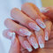 Sethexy Flamme Falscher Nagel Mittel Ballerina Falsche Fingernägel Rosa Drücken Sie auf Nägel 24St Glänzend Acryl Nägel aufkleben für Frauen und Mädchen