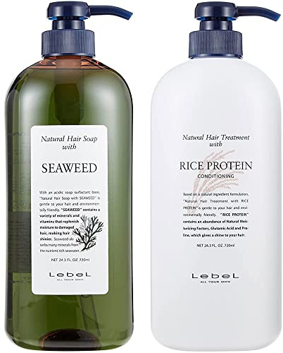 Lebel Natural Hair Soap With Seaweed 720ml & Lebel Natural Hair Treatment Rice Protein 720ml