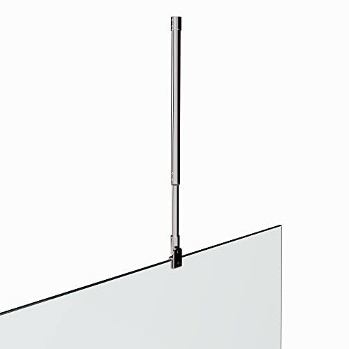 i-flair Decken-Haltestange für 6/8/10 mm Walk In Duschwände mit drehbarem 360° Gelenk - Stabilisator aus V2A Edelstahl mit Verstellbereich 34,5-75,5 cm für Glasduschen 21M