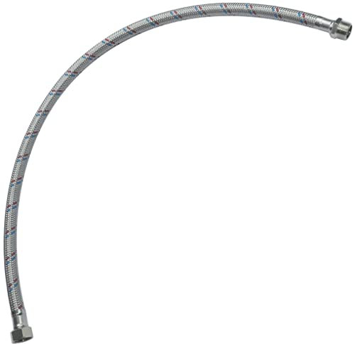 AERZETIX - C51087 - Tubo di alimentazione sanitaria 600mm 3/8'' maschio/femmina - raccordo flessibile per rubinetti/bagno/cucina - flessibile di collegamento