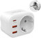 VINTAR 1PC 20W Prise USB Multiple, Multiprise Murale Charge Rapide 4 en 1 PD et QC 3.0, avec 2 ports USB et 1 port USB-C pour Allemagne, France, Espagne, Certification CE Type E/F