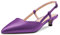 Saekcted Donna a Punta Gattini Basso Tacco Heel Slingback Pumps Slip-on Cute Dress Sandali 3.5 CM Heels Viola 35 EU