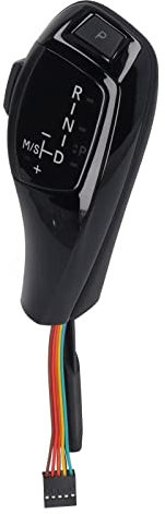 LED-Automatik-Schaltknauf, KIMISS LED-Licht-Auto-Schaltknauf, Linke Antriebsseite, Roter Knopf, Glatter Ersatz für X3 E83 2004-2010(Glänzend schwarz)