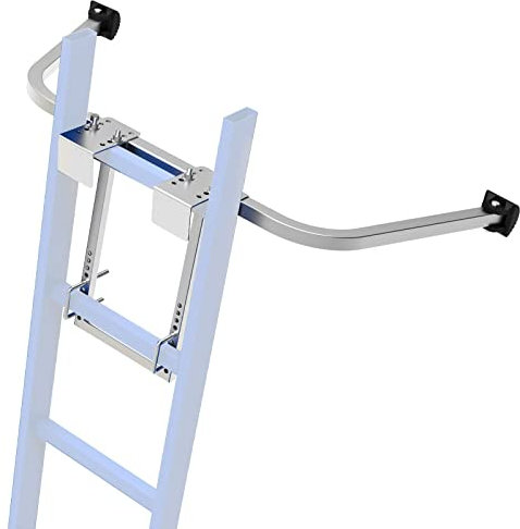 Les-Theresa BBR0001 Ladder Standoff Stable Ladder Stand Off, Hooks for Roof Staircase with Non-Slip Rubber Feet Stabilizer and Surface Protectors for Extension Stairs, 375 Lbs Weight Rating