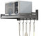 Redwestmelon Wall Mounted Microwave Oven Rack Kitchen Shelf, Stainless Steel Spice Rack Cooker Storage With 5 Hooks