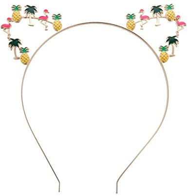Amosfun haarschmuck Tiara Ohren Kopfbedeckung Ohren Haarreifen Ohren Kopfschmuck Ananas Stirnband Öl malen Strandresort