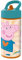P:os 35142 - Peppa Wutz Trinkflasche für Kinder, Wasserflasche mit integriertem Strohhalm, ca. 410 ml Fassungsvermögen, auslaufsicher, für Schule, Sport und Freizeit