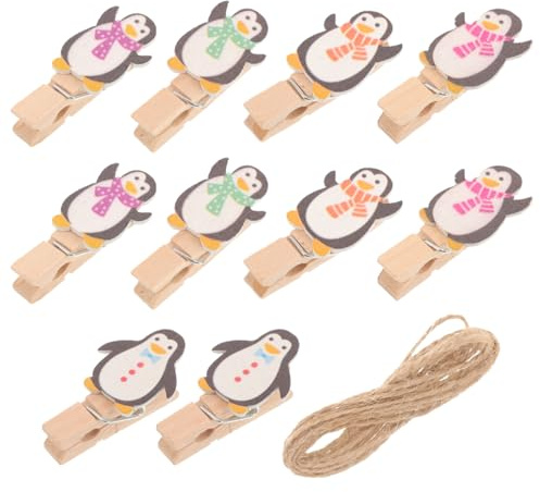 WOFASHPURET Holzklammern Weihnachten, 10 StüCk Mini Holzklammern,Zierklammern Dekoklammern für Fotos Party Weihnachten Dekoration Hochzeit 3.5 cm