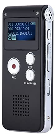 Enregistreur, 8 Go Intelligent Numérique Audio Voix Téléphone Enregistreur Dictaphone MP3 Lecteur de Musique Activation VAR A-B Répétition