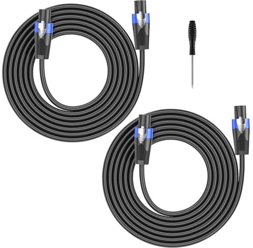 GCTBL 5M 2Pack Cavi Speakon a Speakon Cavo per Casse audio professionale da 12 Gauge Cavo per altoparlanti amplificatore DJ/PA con Twist Lock