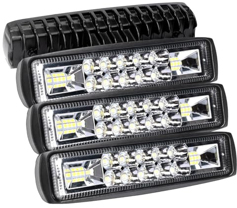 AUXTINGS 4 Stück LED-Arbeitsscheinwerfer, 15 cm 24W 12V/24V Offroad Scheinwerfer, IP67 Wasserdicht Nebelscheinwerfer, 6000K Lichtleiste für Traktor, LKW, Geländewagen, Motorrad, 4x4