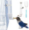 Automatic Bird Water Dispenser - 130ML Parrot Water Bottle with Cleaning Brush, Drinker Fountain for Cage Accessories, White