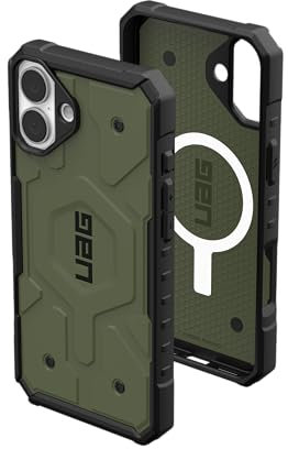 URBAN ARMOR GEAR UAG Designed for iPhone 16 Plus Case 6.7 Pathfinder - Compatible with MagSafe Charging Rugged Shockproof Anti-Slip Military Grade Protective Cover, Olive Drab