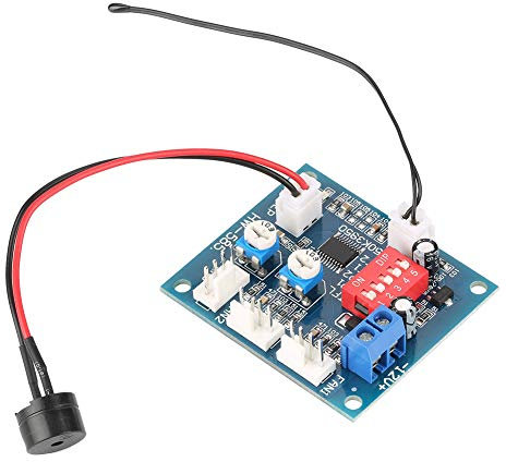 4 Wire Thermostat, Pwm Fan Controller DC 12V with LED Alarm For PC For Gaming, Office and Home