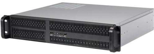 RACKOWL RO-SC2U0380X001 2U Servergehäuse/Rackmount-Servergehäuse, 4 x 3,5/6,3 cm HDD-Bay, 1 x 5,25-Gerät, Micro-ATX-Motherboard-Unterstützung; Lüfter: hinten 2 x 80 mm, Größe: 42,9 x 8,9 x 38,1 cm