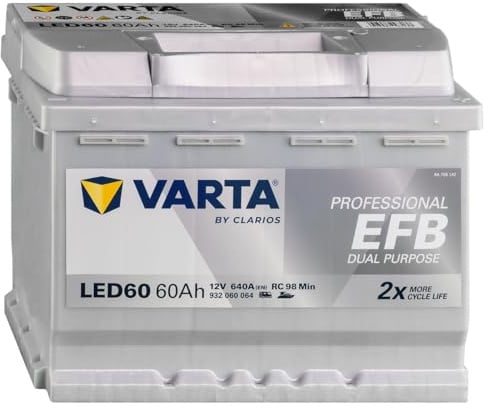 VARTA Professional Dual Purpose EFB (LED60) 12V 60Ah 640A - Batteria EFB per camper, roulotte & barche, starter e servizi, manutenzione zero, energia media