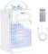 Portable Air Conditioner Cooling Fan, 1100ML Air Conditioning Unit with 3 Wind Speeds, Personal Air Cooler Fan with 7 LED Light, 2-8 Adjustable Timer, 3 Cool Mist Modes Ice Fan for Bedroom Car Office