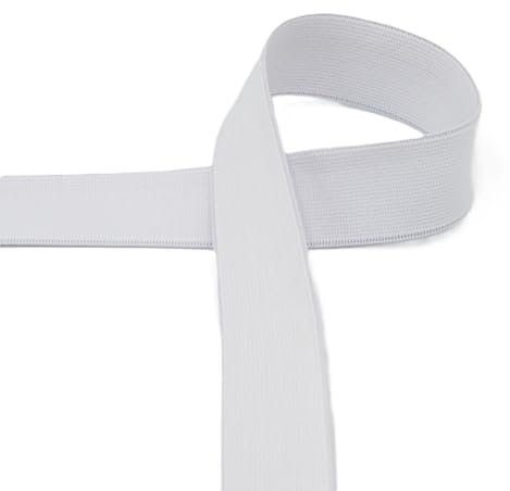 Gummiband 40 mm breit | farbig | 1m und 2m Längen | keine Meterware | Bänder (weiß, 2 Meter)