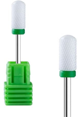 Natury Nails Fresa de Cerámica para Torno de uñas. Manicura, Pedicura, Esmaltes, Uñas Acrílicas y Uñas de Gel. Forma barril redondo (Grano Grueso)