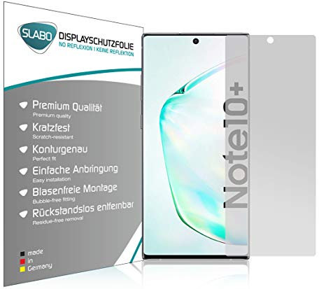 Slabo 4 x Displayschutzfolie für Samsung Galaxy Note 10+ | 10 Plus Displayfolie Schutzfolie Folie Zubehör No Reflexion MATT