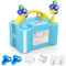 Dr.meter Balloon Air Pump, Electric Inflator Pump with Dual Nozzle Inflator Blower Portable Pump for Party, Wedding, Birthday, Promotional Activities and Festival Decoration（Blue + yellow）