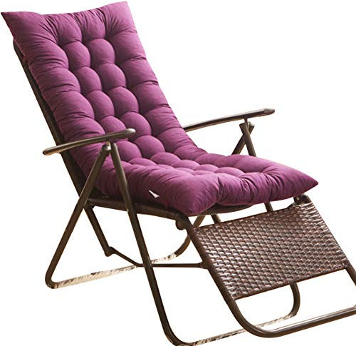 NANANA Loungesessel-Polster Chaise-Lounge-Kissen für Gartenstuhl Sonnenliege, Liegestuhl für Drinnen und Draußen[Mehrfarbig/Mehrgrößen],Lila,155 * 48 * 8cm