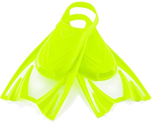 Aqua Speed leichte Kurzflossen Kinder I Kurze Trainingsflossen | weiche Schwimmflossen für Mädchen Jungen I Taucherflossen kurz | Flossen Schwimmtraining | Gelb, Gr. 30-34 (M) I Frog