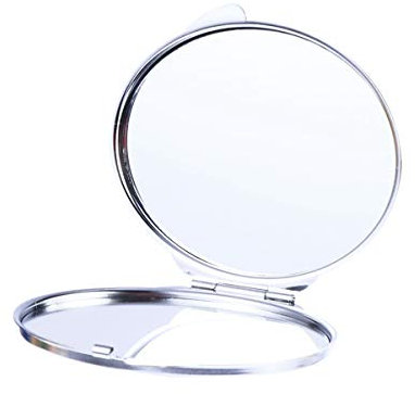 Beaupretty Reise Kompaktspiegel Taschenspiegel Klein Edelstahl Doppelseitiger Oval Geformter Taschenspiegel Klappbar Spiegel Klein Für Damen