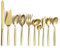 Berglander Gold Besteck Servierset 10 Stück, Edelstahl Besteck Servierset mit Goldtitanbeschichtung, Servierlöffel, Silber Serviergerät, Rostschutz (10 Stück)