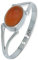 mantraroma Damen Ring 925 Silber Karneol Edelstein orange schlicht modern