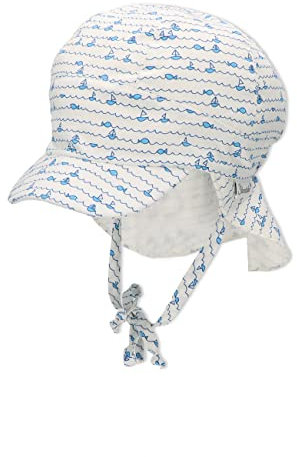 Sterntaler Jungen Schirmmütze mit Nackenschutz Spot Sonnenhut, Ecru, 47