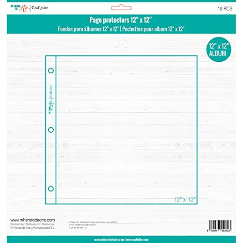 Craftelier - Set mit 10 transparenten Schutzhüllen für Fotos oder Scrapbooking und Ordner | Maße: 30,5 x 30,5 cm (12 x 12 Zoll), durchsichtig