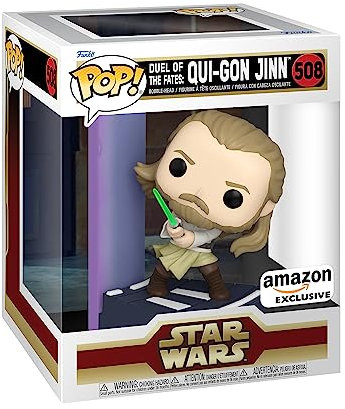 Funko POP! Deluxe: Star Wars - Duel of The Fates - Qui Gon Jinn Gon - Amazon-Exklusivität - Vinyl-Sammelfigur - Offizielle Waren - Spielzeug für Kinder und Erwachsene.